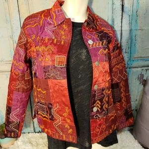 French Laundry light jacket red embroidery medium